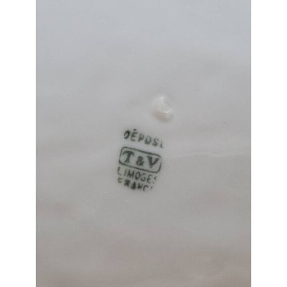 Vintage Limoges Tray Dish, France T&V, Handle BonBon Dish Tray, Pink Roses - Picture 6 of 6